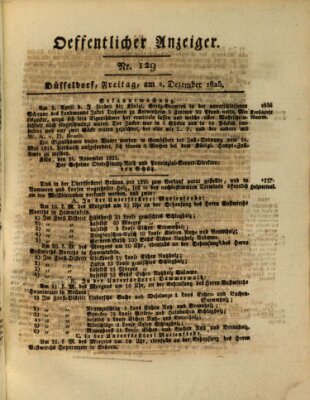 Amtsblatt für den Regierungsbezirk Düsseldorf Freitag 2. Dezember 1825