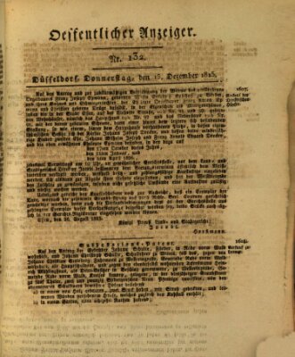 Amtsblatt für den Regierungsbezirk Düsseldorf Donnerstag 15. Dezember 1825