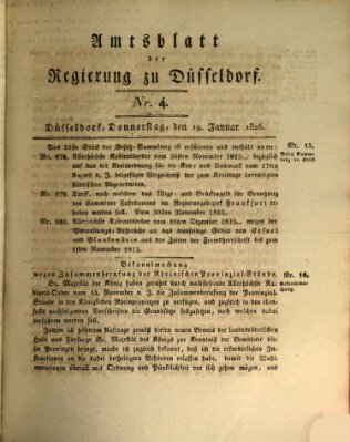 Amtsblatt für den Regierungsbezirk Düsseldorf Donnerstag 19. Januar 1826