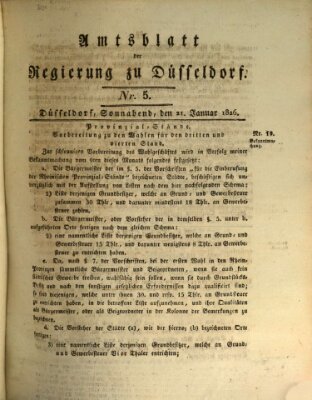 Amtsblatt für den Regierungsbezirk Düsseldorf Samstag 21. Januar 1826