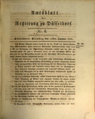 Amtsblatt für den Regierungsbezirk Düsseldorf Dienstag 24. Januar 1826