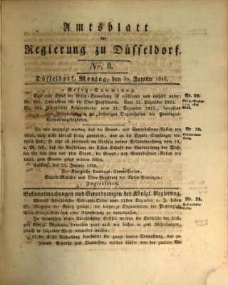 Amtsblatt für den Regierungsbezirk Düsseldorf Montag 30. Januar 1826