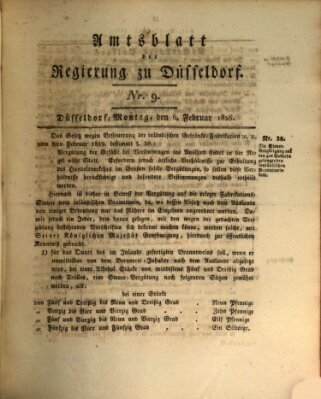 Amtsblatt für den Regierungsbezirk Düsseldorf Montag 6. Februar 1826