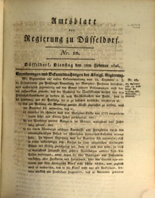 Amtsblatt für den Regierungsbezirk Düsseldorf Dienstag 7. Februar 1826