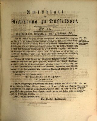 Amtsblatt für den Regierungsbezirk Düsseldorf Dienstag 14. Februar 1826