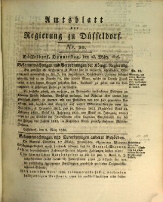 Amtsblatt für den Regierungsbezirk Düsseldorf Donnerstag 23. März 1826