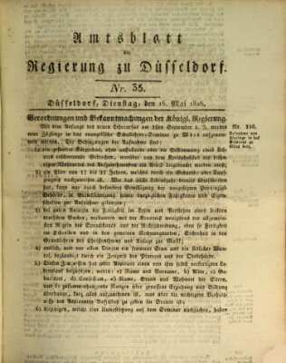 Amtsblatt für den Regierungsbezirk Düsseldorf Dienstag 16. Mai 1826