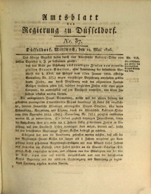 Amtsblatt für den Regierungsbezirk Düsseldorf Mittwoch 24. Mai 1826