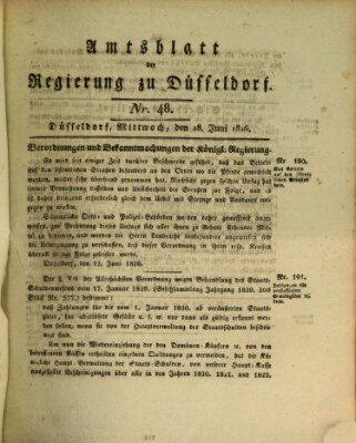 Amtsblatt für den Regierungsbezirk Düsseldorf Mittwoch 28. Juni 1826