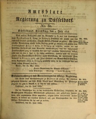 Amtsblatt für den Regierungsbezirk Düsseldorf Dienstag 4. Juli 1826