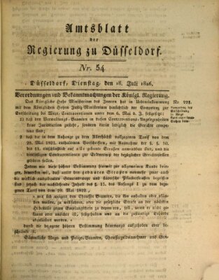 Amtsblatt für den Regierungsbezirk Düsseldorf Dienstag 18. Juli 1826