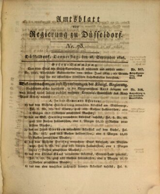 Amtsblatt für den Regierungsbezirk Düsseldorf Donnerstag 28. September 1826