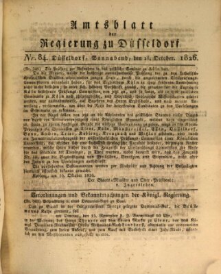 Amtsblatt für den Regierungsbezirk Düsseldorf Samstag 28. Oktober 1826