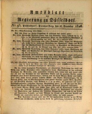 Amtsblatt für den Regierungsbezirk Düsseldorf Donnerstag 28. Dezember 1826