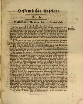 Amtsblatt für den Regierungsbezirk Düsseldorf Montag 16. Januar 1826