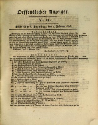 Amtsblatt für den Regierungsbezirk Düsseldorf Dienstag 7. Februar 1826