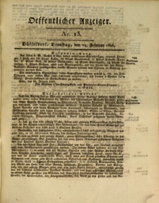 Amtsblatt für den Regierungsbezirk Düsseldorf Dienstag 14. Februar 1826