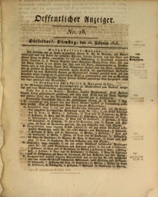 Amtsblatt für den Regierungsbezirk Düsseldorf Dienstag 28. Februar 1826