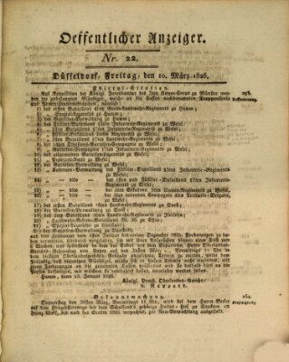 Amtsblatt für den Regierungsbezirk Düsseldorf Freitag 10. März 1826