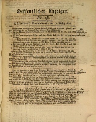 Amtsblatt für den Regierungsbezirk Düsseldorf Samstag 11. März 1826