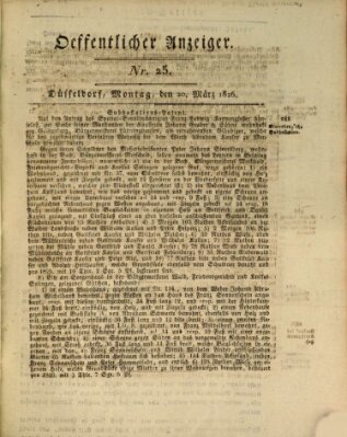 Amtsblatt für den Regierungsbezirk Düsseldorf Montag 20. März 1826