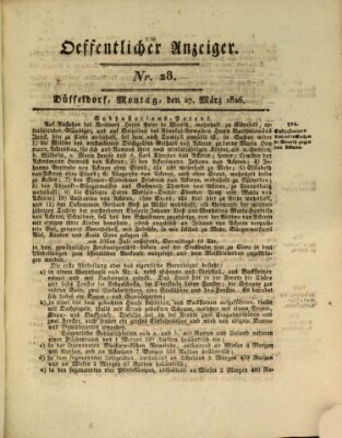 Amtsblatt für den Regierungsbezirk Düsseldorf Montag 27. März 1826