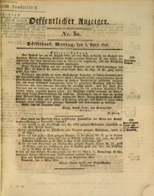 Amtsblatt für den Regierungsbezirk Düsseldorf Montag 3. April 1826