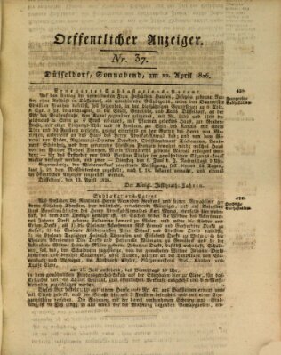 Amtsblatt für den Regierungsbezirk Düsseldorf Samstag 22. April 1826