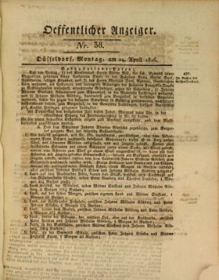 Amtsblatt für den Regierungsbezirk Düsseldorf Montag 24. April 1826