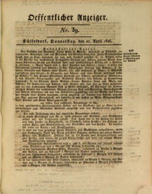 Amtsblatt für den Regierungsbezirk Düsseldorf Donnerstag 27. April 1826