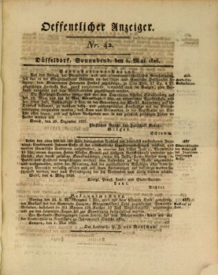 Amtsblatt für den Regierungsbezirk Düsseldorf Samstag 6. Mai 1826