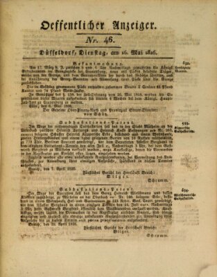 Amtsblatt für den Regierungsbezirk Düsseldorf Dienstag 16. Mai 1826