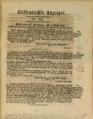 Amtsblatt für den Regierungsbezirk Düsseldorf Freitag 2. Juni 1826