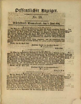 Amtsblatt für den Regierungsbezirk Düsseldorf Samstag 3. Juni 1826