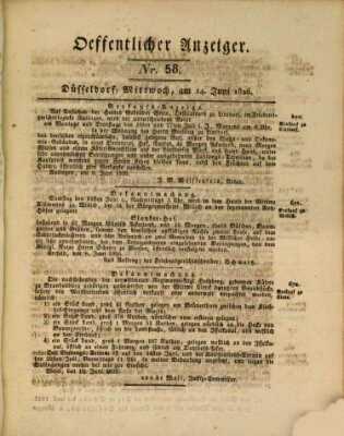 Amtsblatt für den Regierungsbezirk Düsseldorf Mittwoch 14. Juni 1826