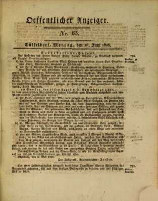 Amtsblatt für den Regierungsbezirk Düsseldorf Montag 26. Juni 1826