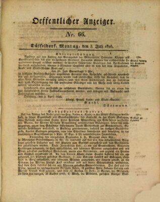 Amtsblatt für den Regierungsbezirk Düsseldorf Montag 3. Juli 1826