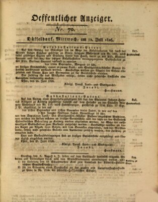 Amtsblatt für den Regierungsbezirk Düsseldorf Mittwoch 12. Juli 1826