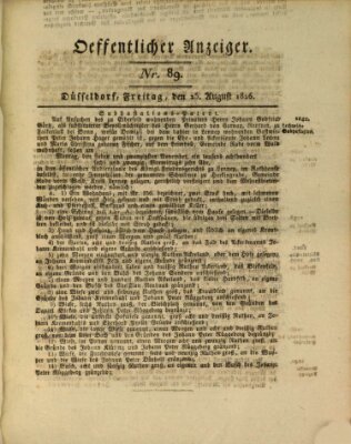 Amtsblatt für den Regierungsbezirk Düsseldorf Freitag 25. August 1826