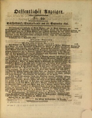 Amtsblatt für den Regierungsbezirk Düsseldorf Samstag 16. September 1826