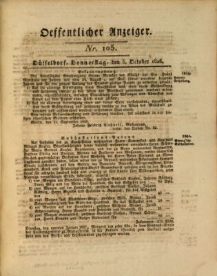 Amtsblatt für den Regierungsbezirk Düsseldorf Donnerstag 5. Oktober 1826