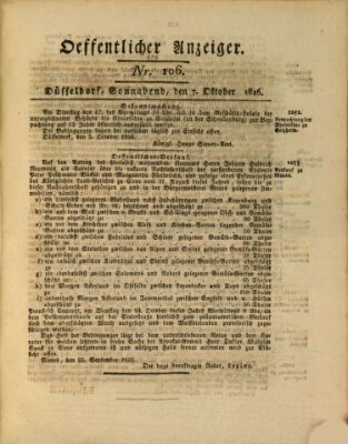 Amtsblatt für den Regierungsbezirk Düsseldorf Samstag 7. Oktober 1826