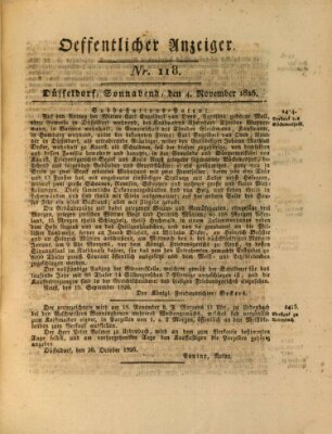 Amtsblatt für den Regierungsbezirk Düsseldorf Samstag 4. November 1826