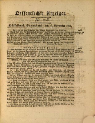 Amtsblatt für den Regierungsbezirk Düsseldorf Samstag 18. November 1826