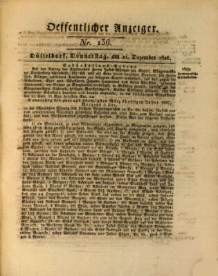 Amtsblatt für den Regierungsbezirk Düsseldorf Donnerstag 21. Dezember 1826