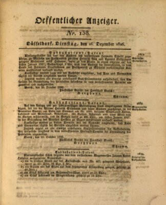 Amtsblatt für den Regierungsbezirk Düsseldorf Dienstag 26. Dezember 1826