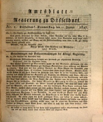 Amtsblatt für den Regierungsbezirk Düsseldorf Donnerstag 11. Januar 1827