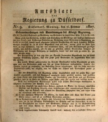 Amtsblatt für den Regierungsbezirk Düsseldorf Montag 26. Februar 1827