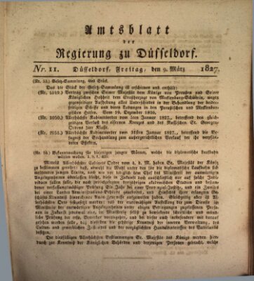 Amtsblatt für den Regierungsbezirk Düsseldorf Freitag 9. März 1827