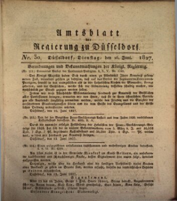 Amtsblatt für den Regierungsbezirk Düsseldorf Dienstag 26. Juni 1827